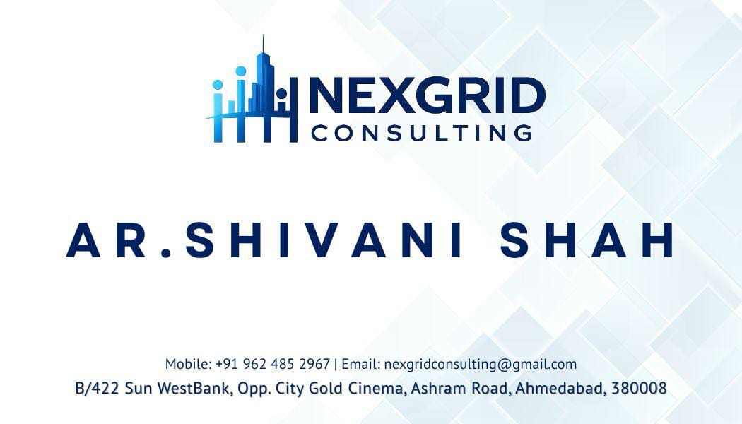 NexGrid Consulting visiting card for Ar. Shivani Shah